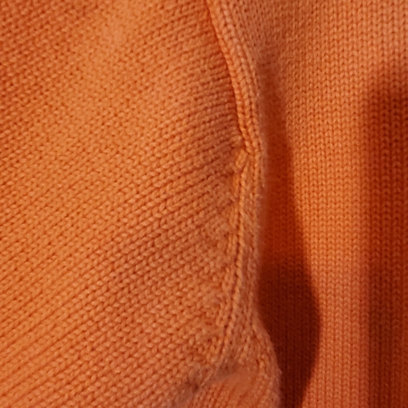 Men's Ralph Lauren 1/4 Zip Cotton Knit Orange Sweater Embroidered Logo Size M - Picture 5 of 15
